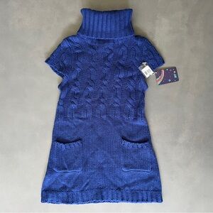 NWT Dex Kids Blue Cable Knit Sweater Dress Sz S/P 6-7